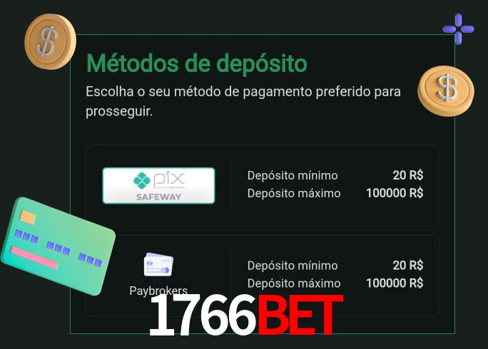 O cassino 1766Bet oferece uma grande variedade de métodos de pagamento